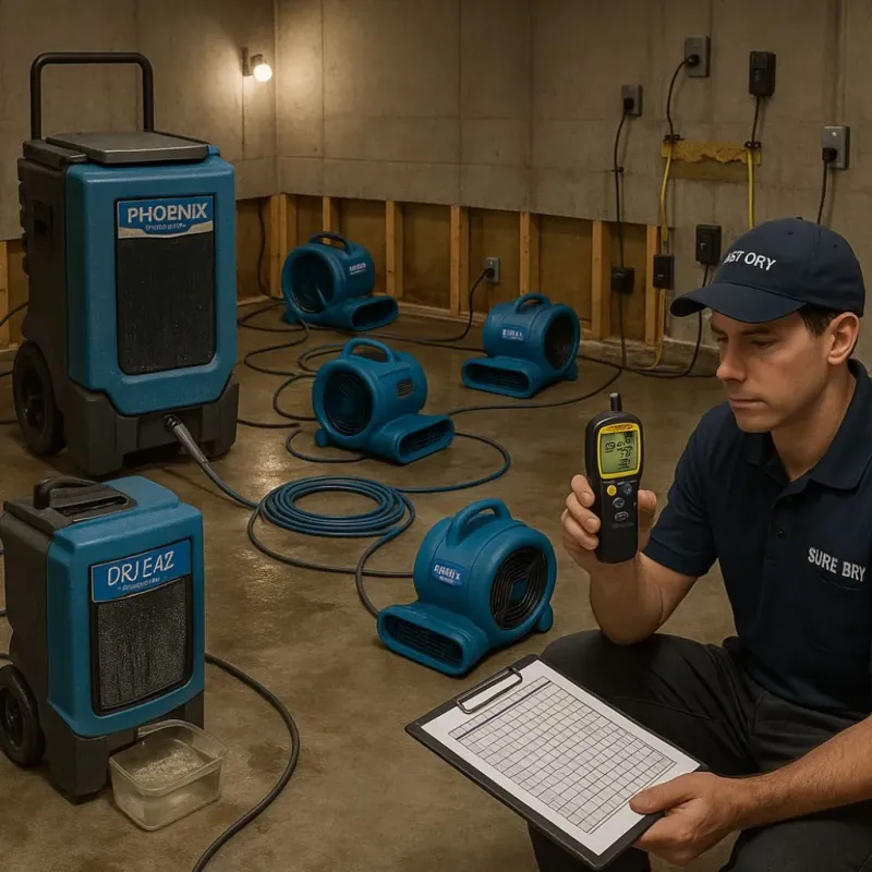 Structural Drying and Dehumidification process in Fresno, CA
